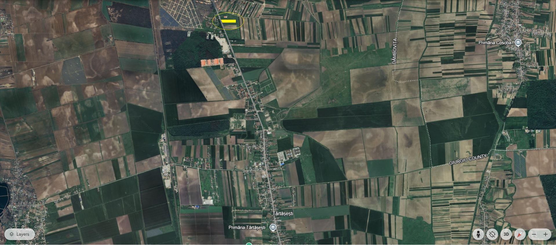 TARTASESTI - 8.478 mp. teren intravilan cu deschidere de 33 m. la DN7 - Poză 2