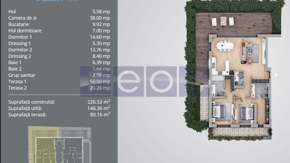 VANZARE | APARTAMENT 3 CAMERE | GRADINA 80 MP | FLOREASCA | BLOC NOU - Schiță 1