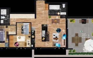 Penthouse modern de vânzare – Sibiu – 75 mp + terasă 32 mp - Schiță 7
