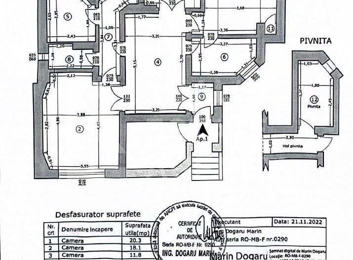 Vânzare, apartament cu 4 camere în vilă interbelică – Cismigiu - Schiță 9