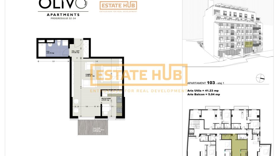 Apartament cu 1 camera la 3 minute de FSEGA-0% comision - Poză 5