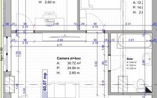 Apartament cu 3 camere/60 mp/CF/zona Terra/Pret Redus. - Poză 2