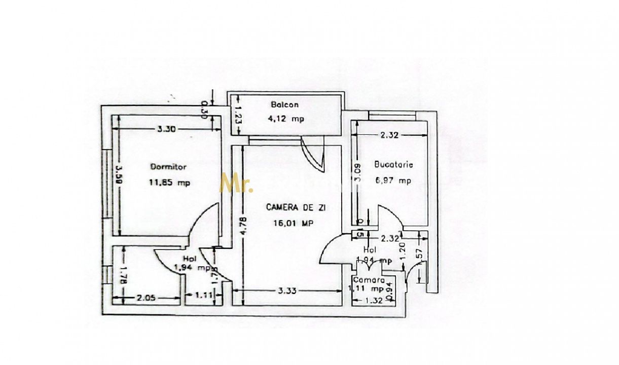 Apartament 2 camere de vânzare in Crevedia, Centrala proprie - Schiță 5