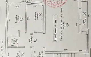 Apartament 3 Camere | 80 m2 | Parcare | 2 Bai | Floresti Eroilor - Schiță 19
