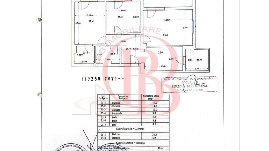 Apartament 3 camere+Birou Theodor Pallady Metrou Teclu - Schiță 1