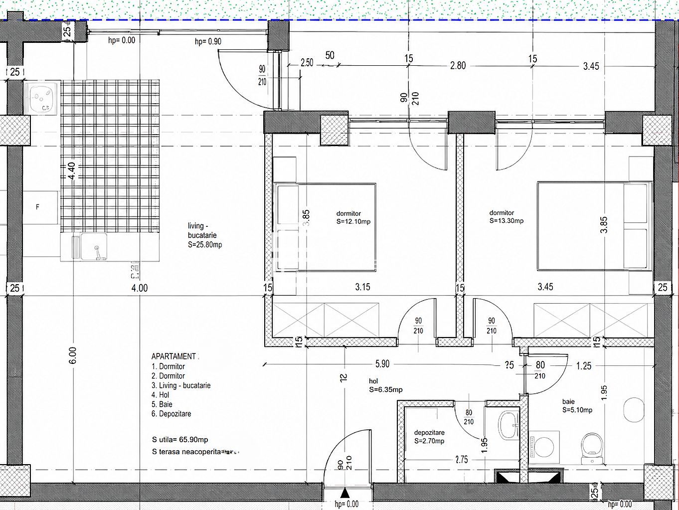 Apartament premium 3 cam, boxa, garaj-intabulat- Sibiu zona Alba Iulia - Schiță 13
