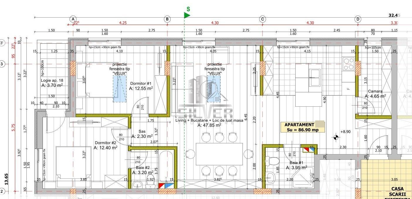 Apartament cu 3/4 camere/87mp/3 minute de statii autobuz. - Poză 2