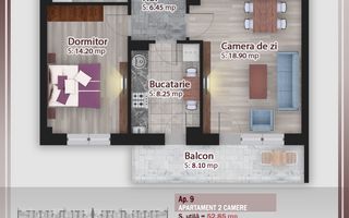 2 camere parcare gratuita-oferta lansare proiect Pallady - Schiță 1