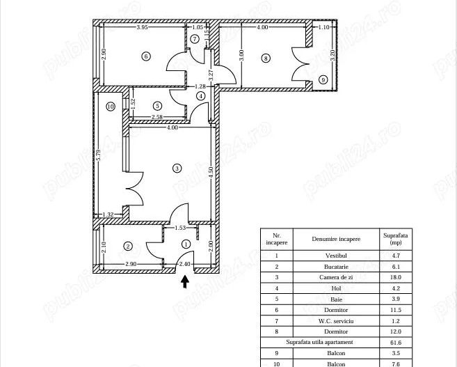 Apartament 3 camere Dealul Tugulea 50 - Poză 1