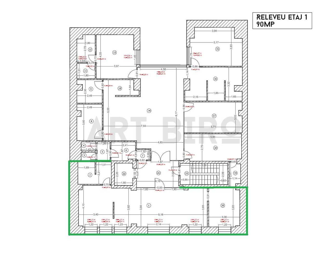 Zero comision, 90mp birou Unirii, arhitectura neoclasica 3' metrou - Schiță 10