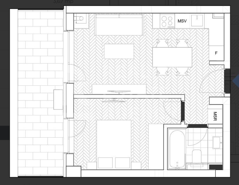 Studio dublu de vânzare în complexul PrimaVista - Schiță 10