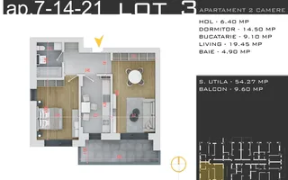 2 camere decomandat -Theodor Pallady-Metrou Nicolae Teclu - Schiță 13