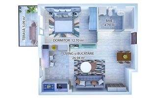 Apartament cu 2 camere  - Palladium Residence 1 - Metrou Nicolae Teclu - Poză 3