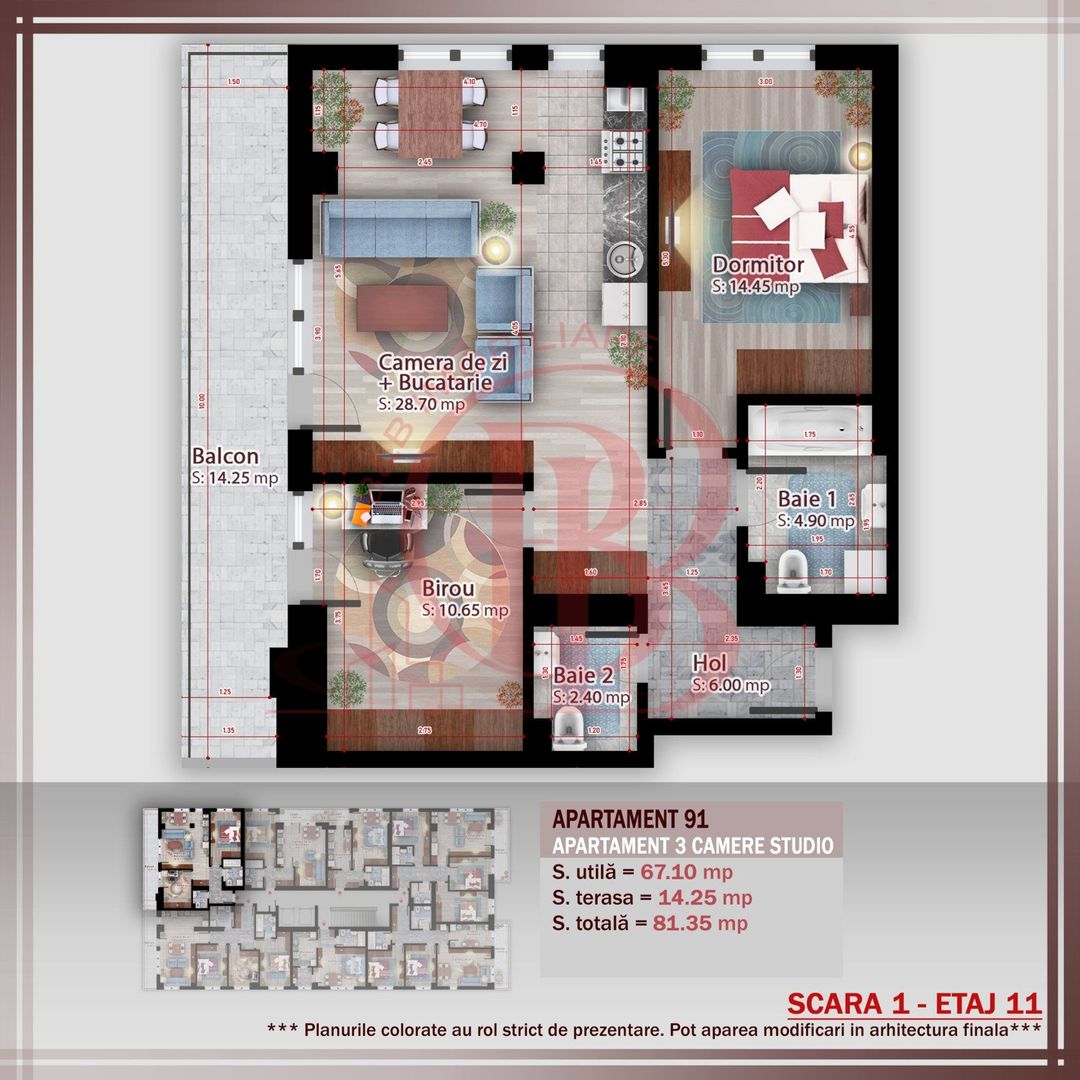 Apartament 3 camere   Titan Pallady Metrou Nicolae Teclu - Schiță 3