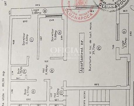 Apartament 3 Camere | 80 m2 | Parcare | 2 Bai | Floresti Eroilor - Schiță 19