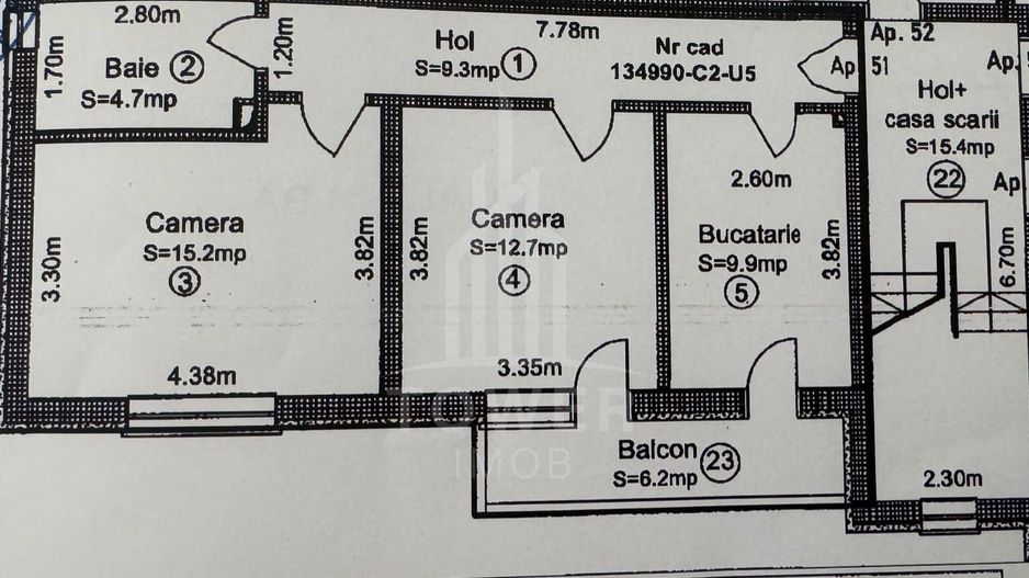 Apartament 2 camere | zona Deventer | etaj 1 - Schiță 16