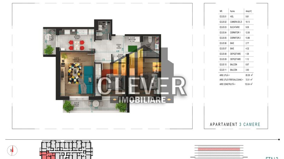 Ap 3 camere | Etaj 2 | 2 băi | 2 balcoane | Pallady - Poză 5