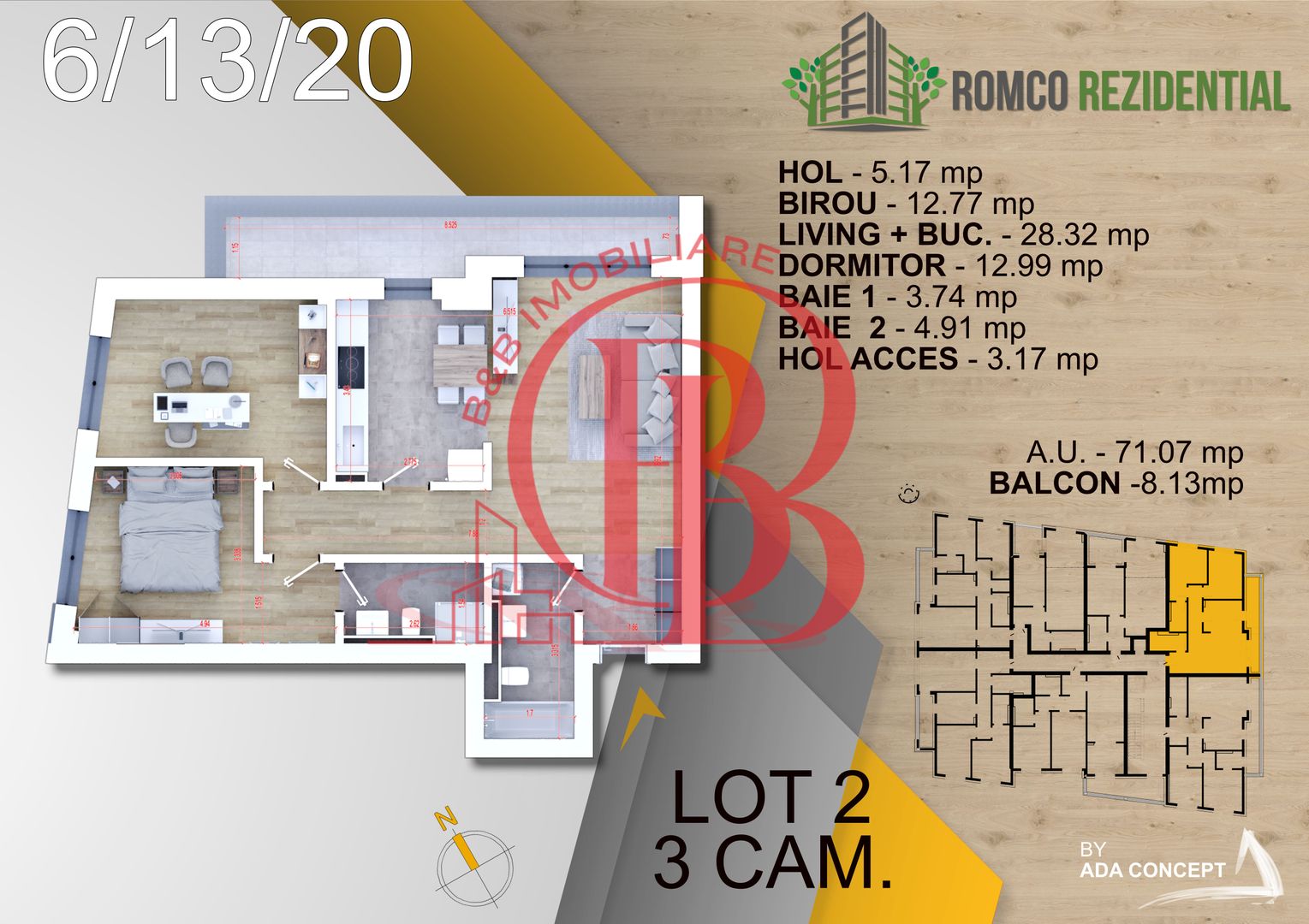 3 camere- panouri solare- individuale - Schiță 2