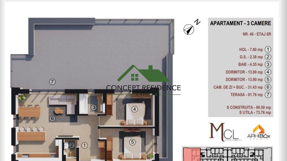 !Ap. 1 camera, bloc nou cu lift–livrare 2026, comision 0% - Poză 7