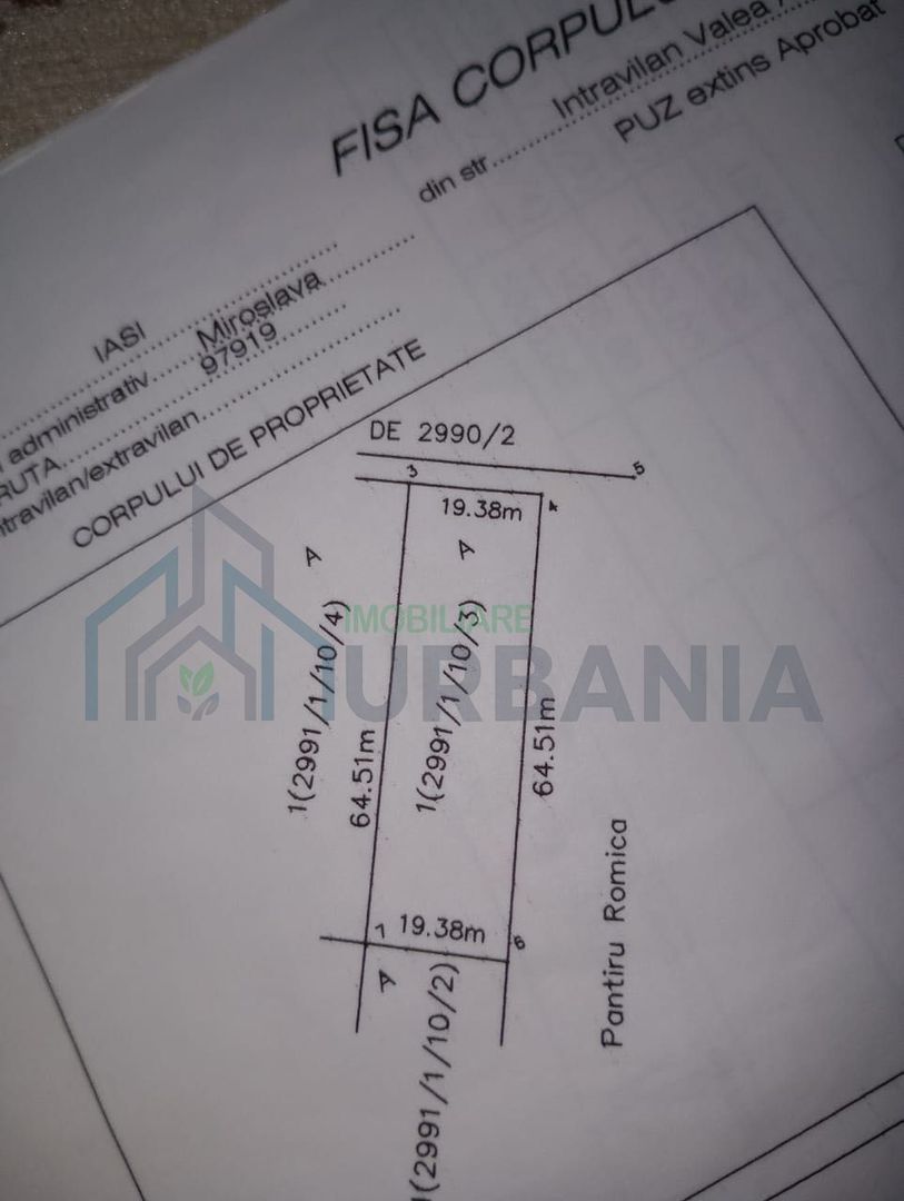 Teren intravilan de vânzare în Miroslava, Valea Adâncă, strada Cicoarei - Poză 1