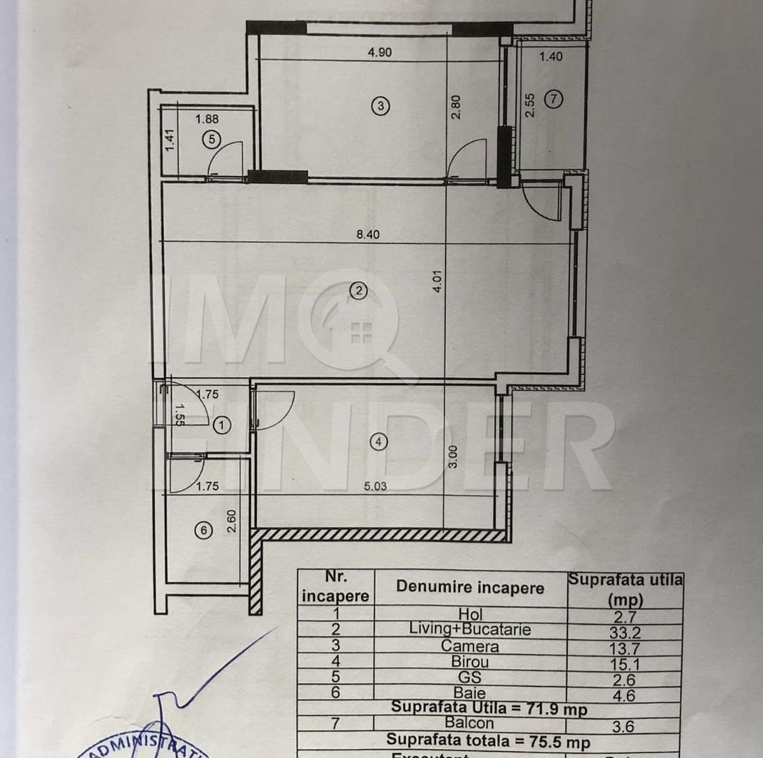Vânzare 3 camere 72 mp, zona VIVO- BMW - Poză 3