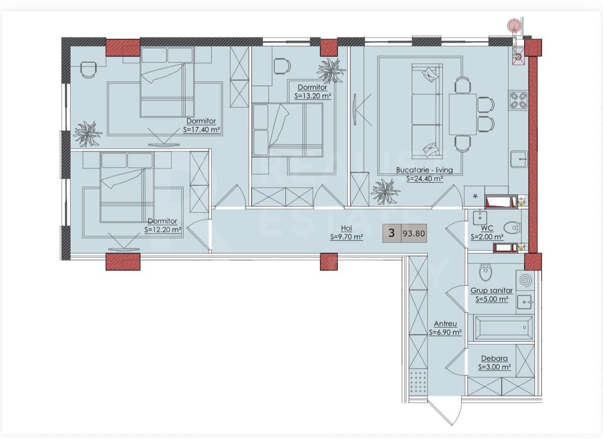 Vânzare, apratament, 3 camere, strada Bucovina, Ciocana - Poză 11