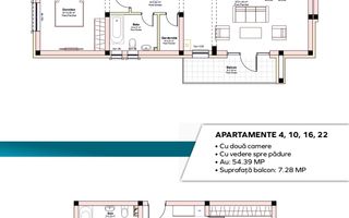 Apartament premium 2 camere la cheie, 52mp.1 parcare bonus - Poză 8