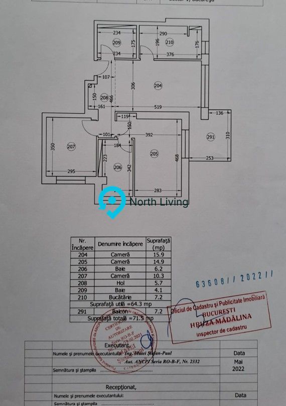 Apartament  3 camere, 75 mp, Onix Park North – Pipera,  LOC PARCARE - Poză 24