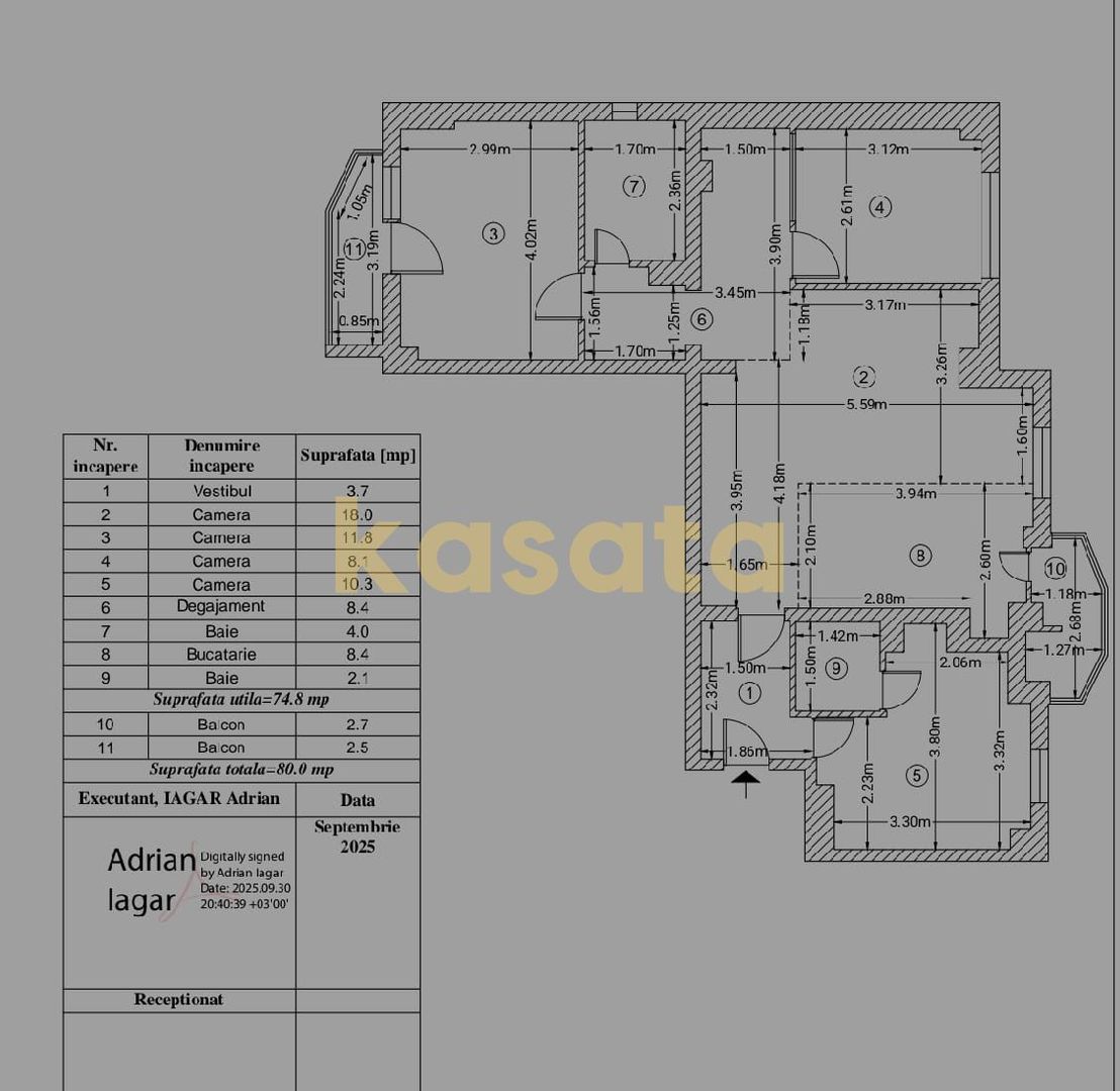 3 camere Aviatiei | 3 dormitoare plus living - Schiță 9