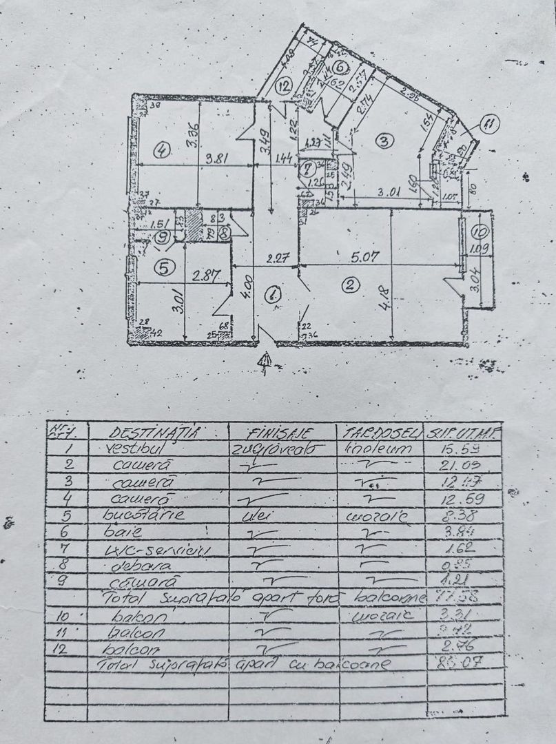 APARTAMENT 3 CAMERE | BANEASA | MOBILAT + UTILAT - Schiță 28