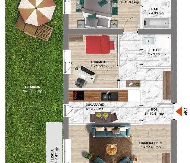 Apartament nou, 3 camere, complex rezidential Greenfield, sector 1 - Poză 2