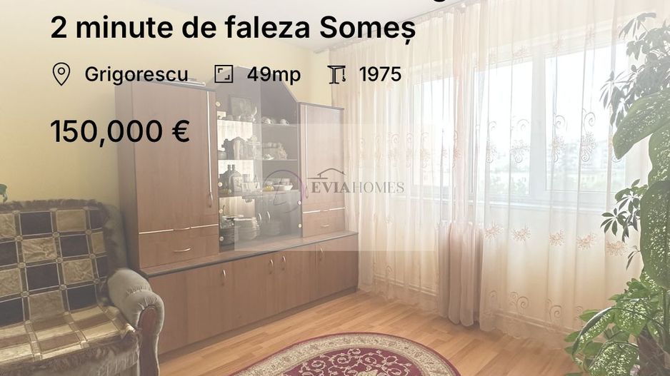 2 camere/boxa/ Cartier Grigorescu/ 2 minute de faleza Someș - Poză 1