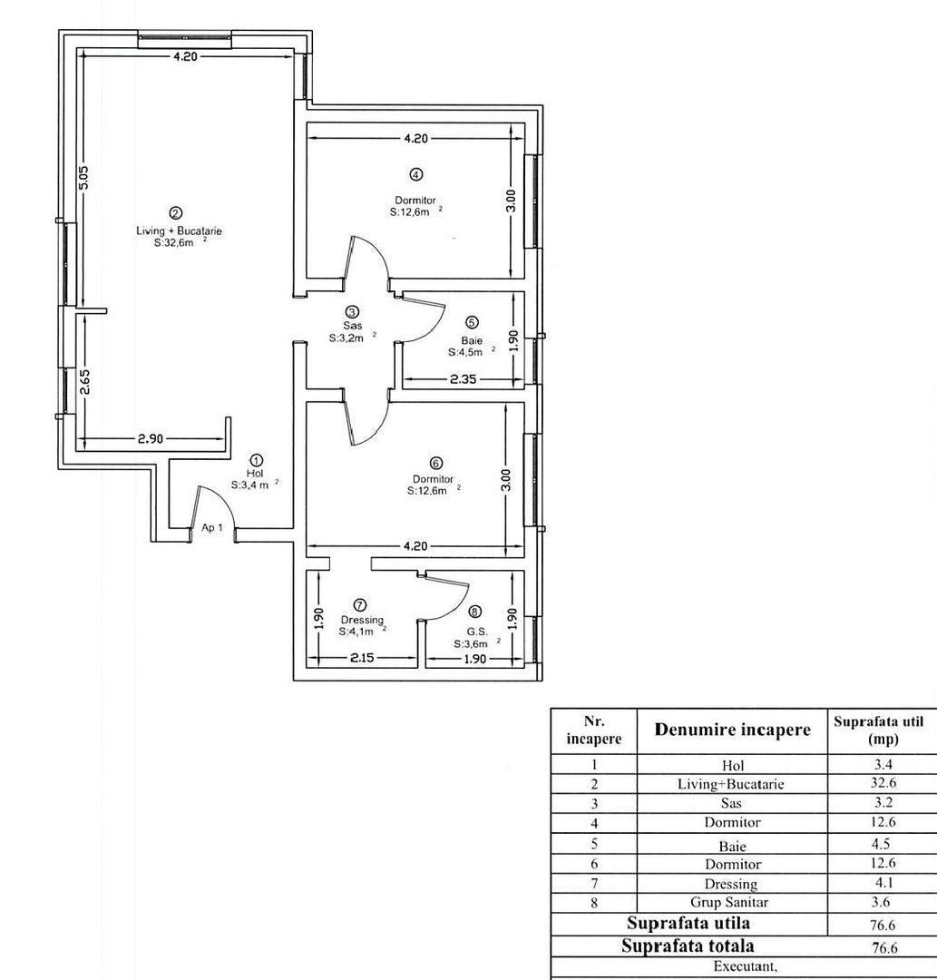 Dumbrăvița | 3 Camere | 76,6 mp | Grădină 46.5 mp | 2 Băi | Dressing | 2 Parcari - Poză 29
