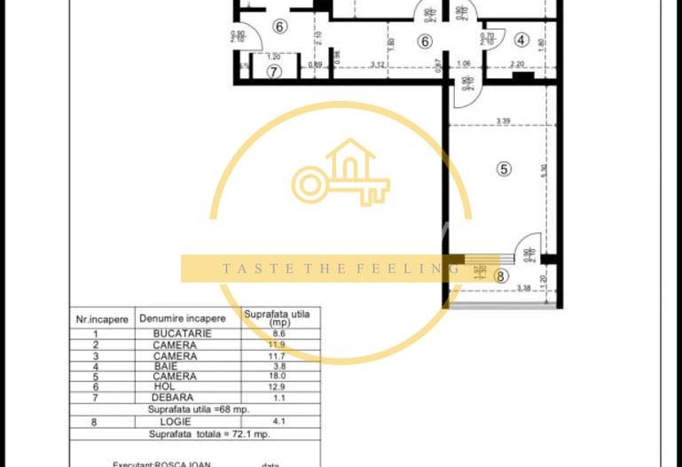 Apartament cu 3 camere/ 72mp/ zona Alexandru cel Bun - Poză 9