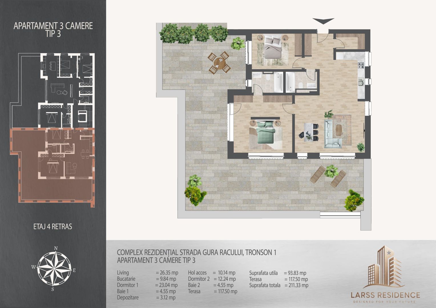 Apartament 3 camere I Larss Residence Th. Pallady I Vanzare - Poză 9