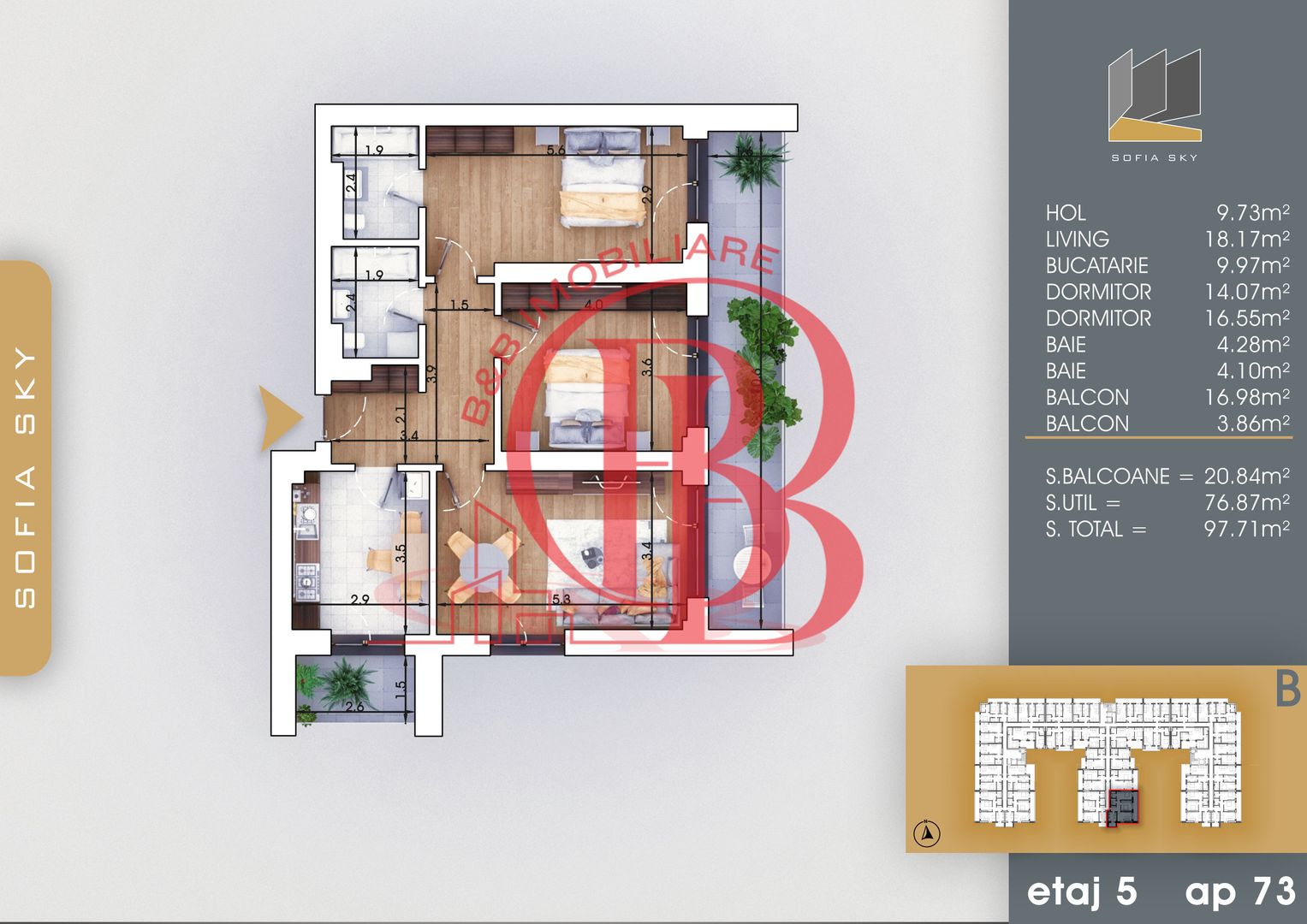 7min Metrou Nicolae Teclu 3 Camere Mutare Rapida-Th Pallady - Schiță 3