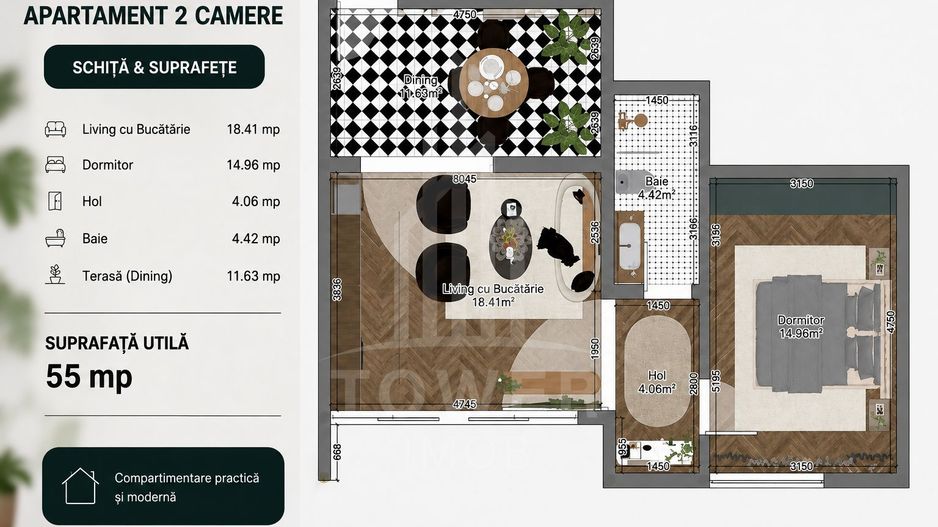 Apartament 2 camere- La cheie-Calea Surii Mici - Poză 3