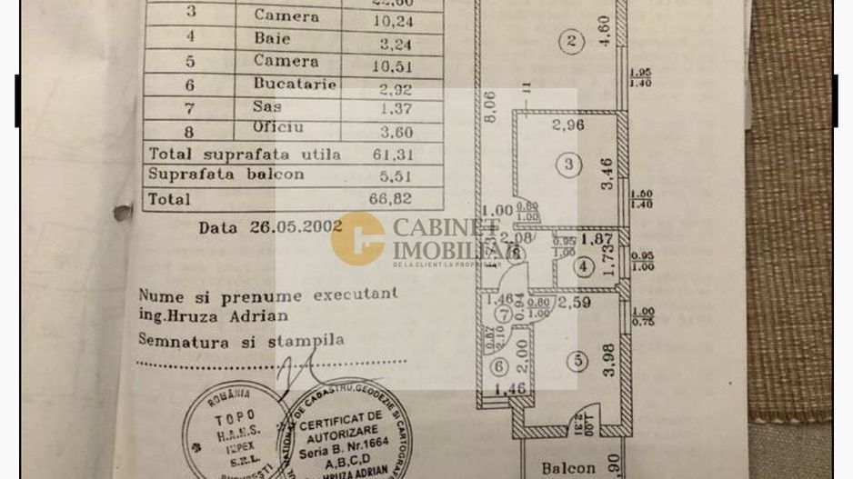 2 camere | 65 mp | Acces unic in curtea interioara | Universitate - Schiță 7