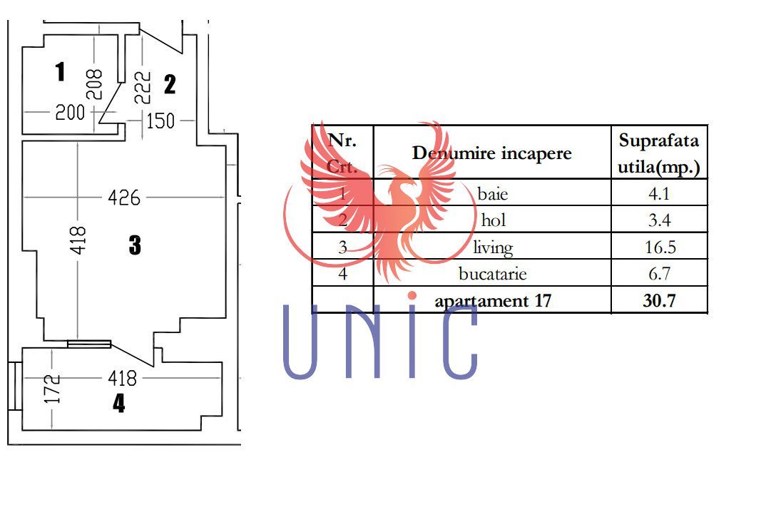 Garsoniera, bloc nou Cornitoiu, etaj3, 31mp - Poză 1