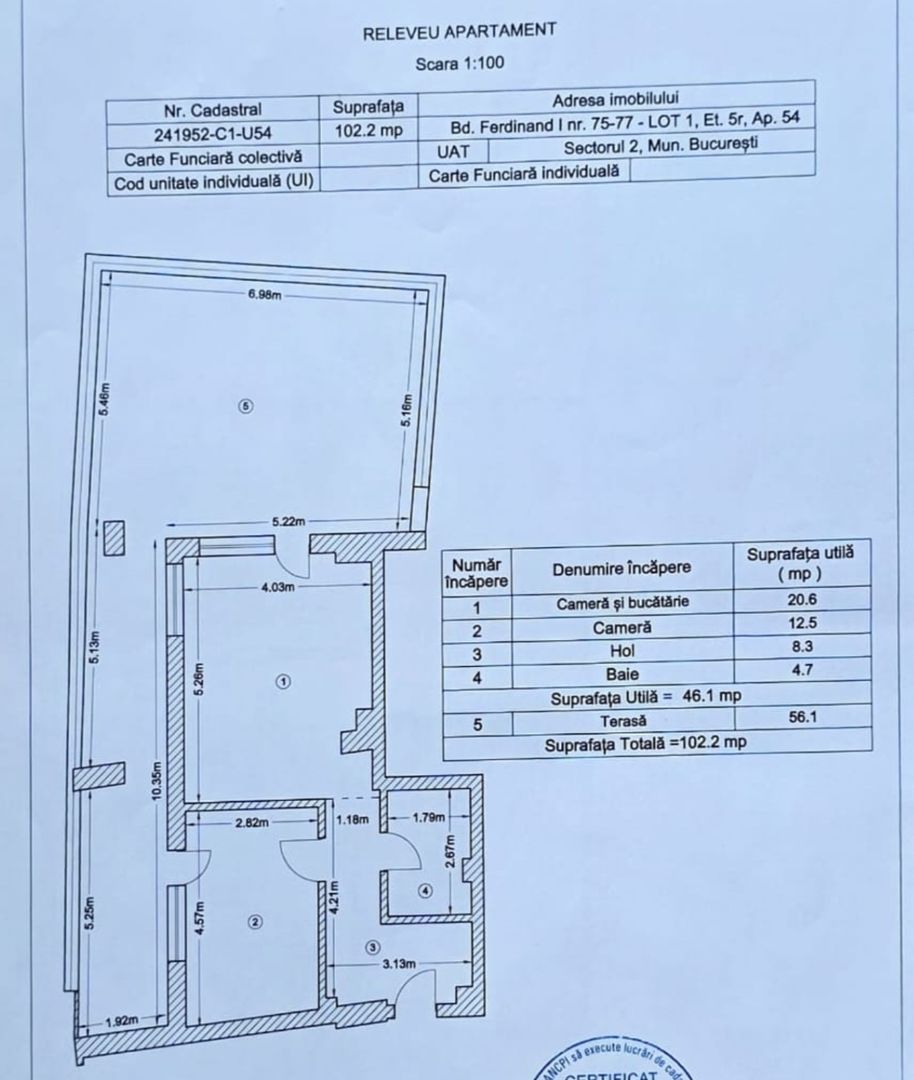 FERDINAND - Veris Residence | 2 camere + terasa 56mp bloc 2022 - Schiță 26