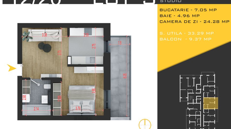 2 camere  Titan Pallady  Metrou Nicolae Teclu - Schiță 10