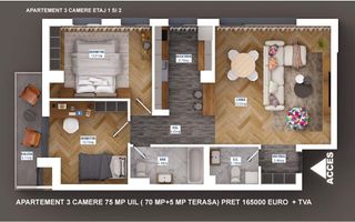APARTAMENT 3 CAMERE | ZONA SISESTI - Schiță 11