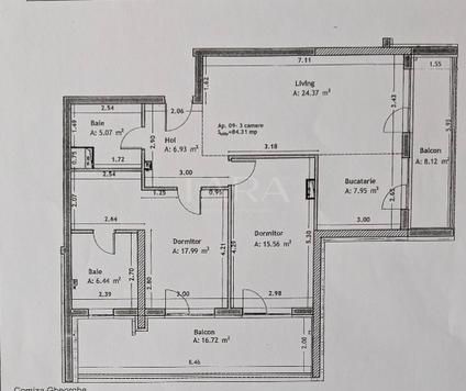 Apartament premium cu 3 camere, 84mp utili și două terase. - Poză 15