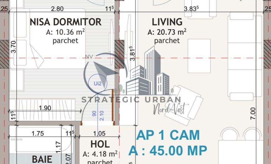 Apartament două camere, finisat nou, zona Eroilor - Schiță 9