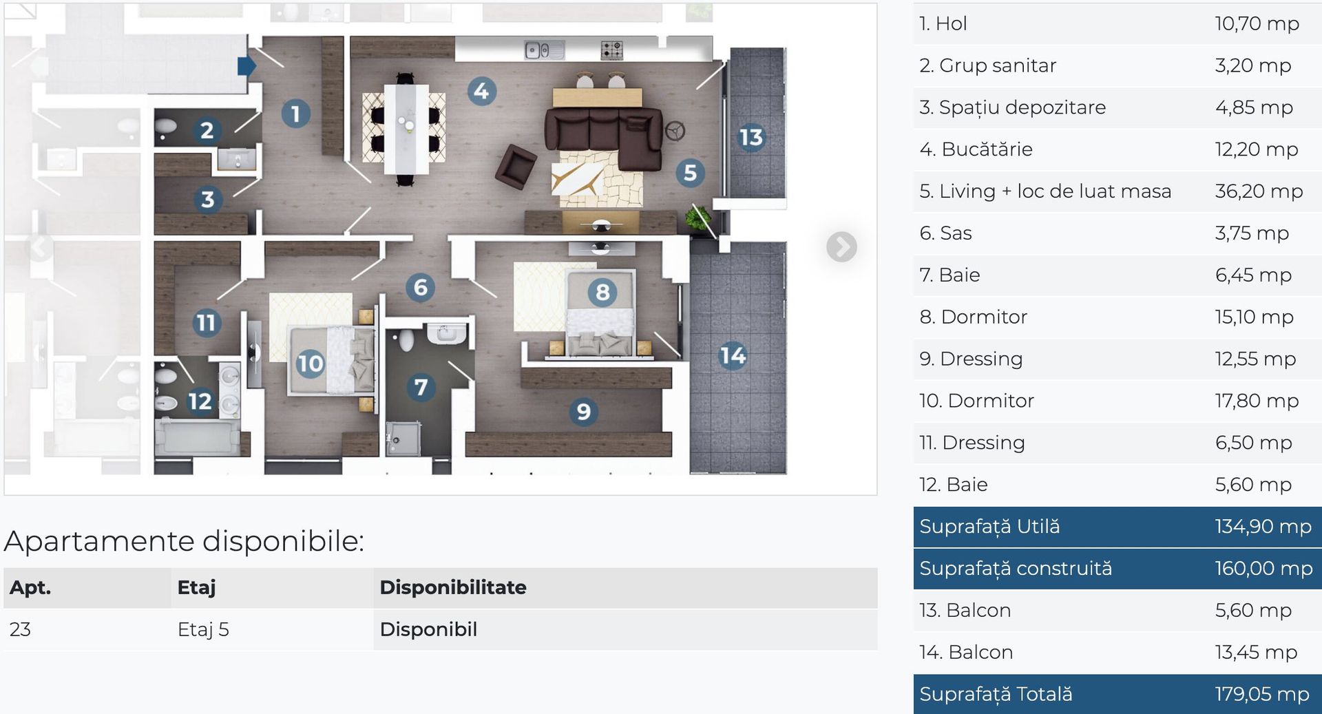 Apartament elegant cu 3 camere de vânzare în zona Floreasca, București - Schiță 7