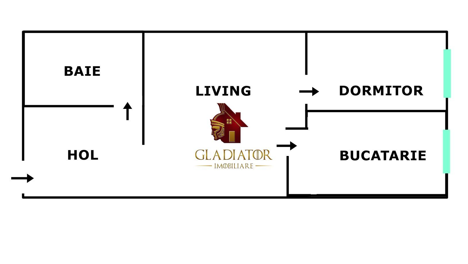 Apartament 2 camere 38,2 mp, etaj 1 – mobilat/utilat Cartier Visoianu - Poză 3