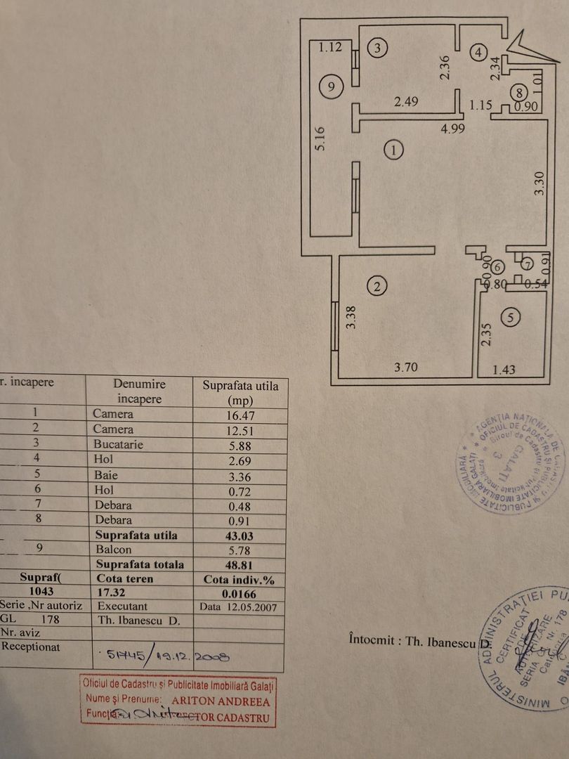2 camere, etaj, 3/4, Tiglina 2 - Poză 2