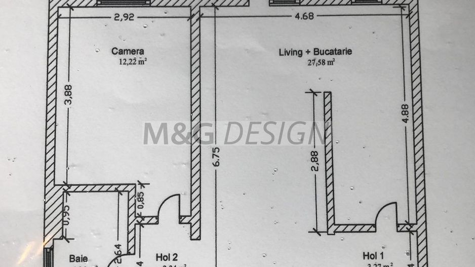 Apartament 2 camere Aradului etaj 1 bloc nou - Schiță 13