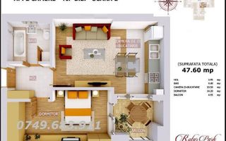 Ap 2 cam dec / studio 47,6 | Metrou Pacii | Etaj 1 |  Rotar Park 1 - Poză 13