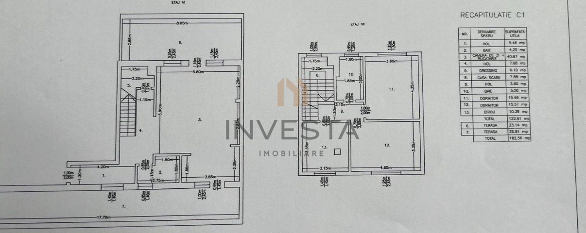 Penthouse spectaculos de 120 mp utili cu 61 mp terase! - Schiță 16